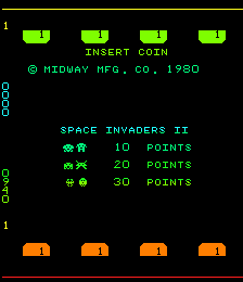 Space Invaders II (Midway, cocktail) Title Screen